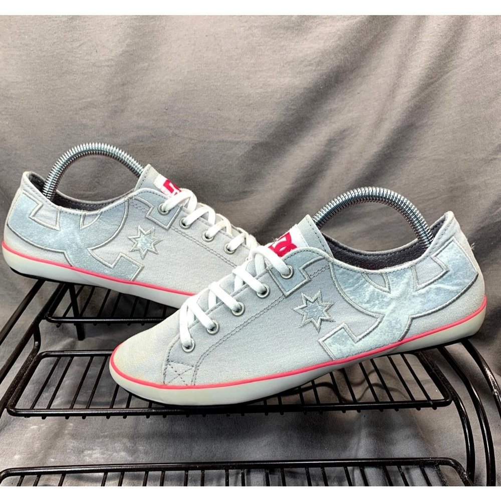 Women's DC 'Cleo' Sz 7 US Shoes Grey/Pink Skate Canvas Lace up
